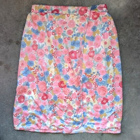 Mersea Anthropologie Bath Wrap Beach Towel Floral Emily Taylor Beachy Spa Pink - Picture 2 of 11